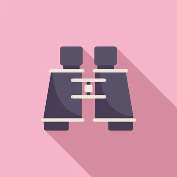 Binoculars icon flat vector. Travel equipment Stock Illustration