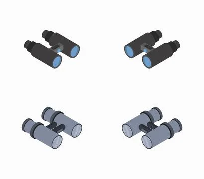 Binoculars icon illustrated in vector on white background Stock Illustration