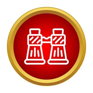Binoculars icon indicating search, discovery, and observation Stock Illustration