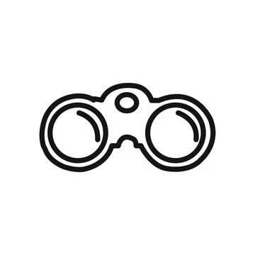Binoculars icon linear graphics set vector Stock Illustration