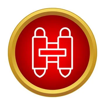 Binoculars icon representing observation, exploration, and research Stock Illustration
