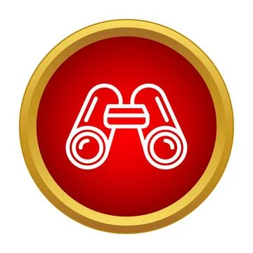Binoculars icon representing search, discovery, and exploration Stock Illustration