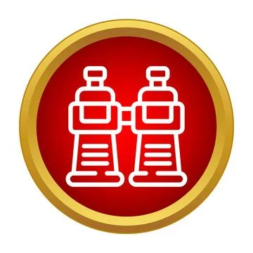 Binoculars icon representing search, exploration, and discovery Stock Illustration