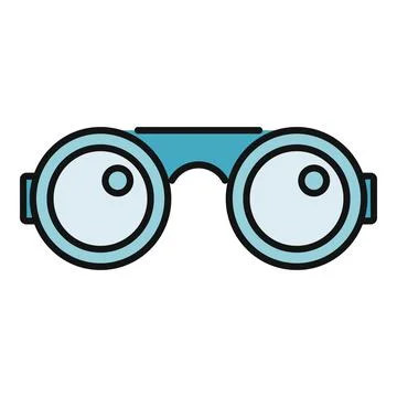 Binoculars icon representing vision observation and discovery concept Stock Illustration