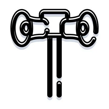 Binoculars icon representing vision, search and discovery Illustration
