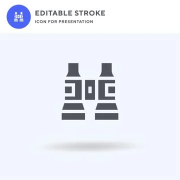 Binoculars icon vector, filled flat sign, solid pictogram isolated on white Stock Illustration