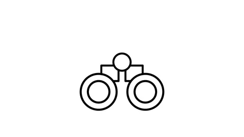 Binoculars icon in vector format, representing outdoor activities and obser.. Stock Footage 332853544