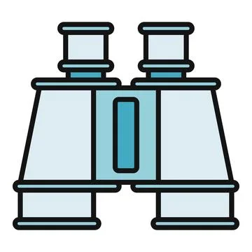 Binoculars icon for vision exploration discovery search Stock Illustration