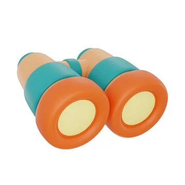 Binoculars isolated on light background,Camping equipment,summer camp concept Stock Illustration