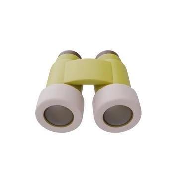 Binoculars isolated on white background, Camping equipment, Summer camp conce Stock Illustration