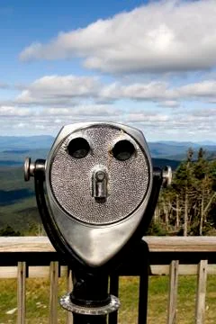 Binoculars in landscape Stock Photos