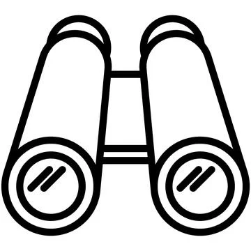 Binoculars line icon. Binocular outline vector sign, linear style pictogram. Stock Illustration