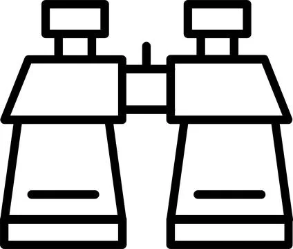 Binoculars Line Icon Design Stock Illustration