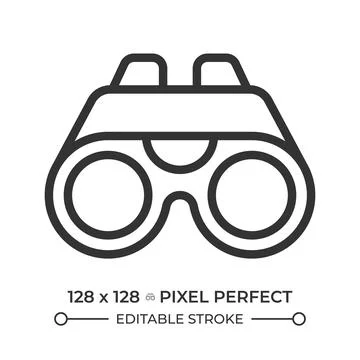 Binoculars line icon Stock Illustration