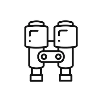 Binoculars Line Icon. Lantern. Optical Spy Sign and Symbol. Stock Illustration