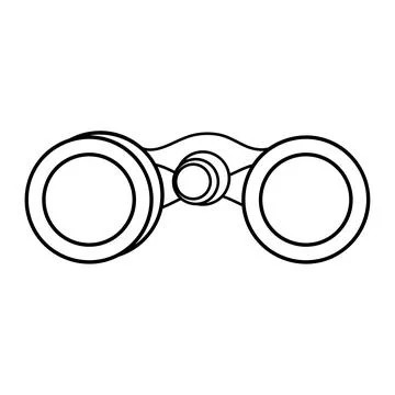 Binoculars line stylye icon. Vector. Isolared on white background Ilustração Stock