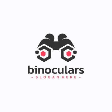 Binoculars logo design vector. Geometric letter c combined symbol template. Stock Illustration