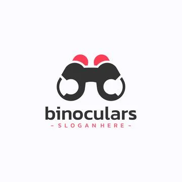 Binoculars logo design vector. Geometric letter c combined symbol template. Stock Illustration
