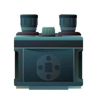 Binoculars with night vision device. Optics device. Electron-optical converte Stock Illustration