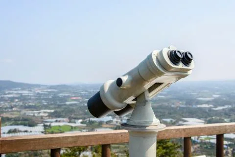 Binoculars at a observatory Foto stock