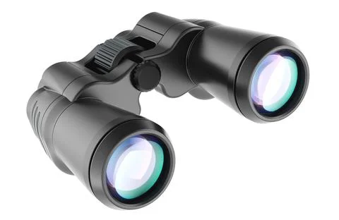 Binoculars, optical device. 3D rendering Stock Illustration