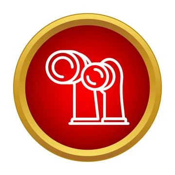 Binoculars optical instrument for vision and exploring icon Stock Illustration