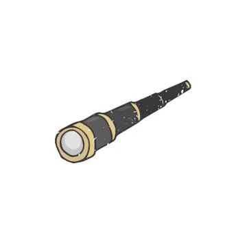 Binoculars or spyglass vector flat isolated icon, retro style cartoon on whit Stock Illustration