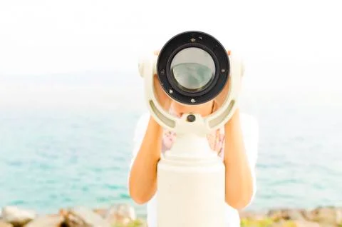 Binoculars or telescope Stock Photos
