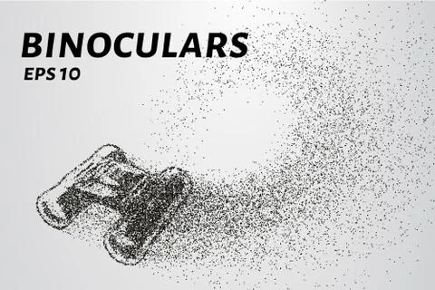 The binoculars of the particles. Binoculars consists of small circles and d.. Stock Illustration