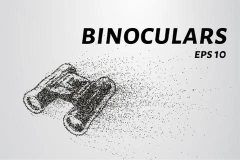 The binoculars of the particles. Binoculars consists of small circles and d.. Stock Illustration