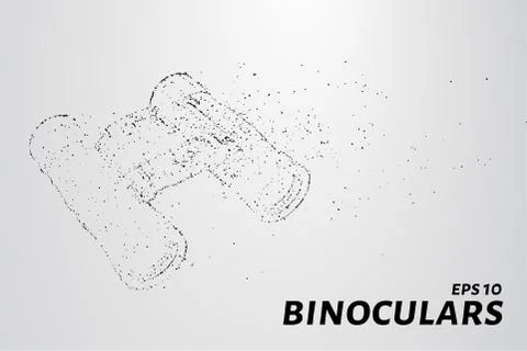 The binoculars of the particles. Binoculars consists of small circles and dot Stock Illustration