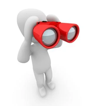 Binoculars red Stock Illustration