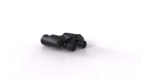 Binoculars rotating in loop on white background 스톡 동영상 276340080