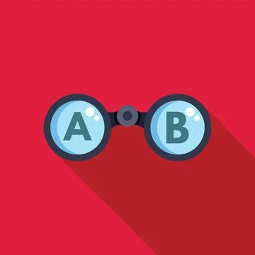 Binoculars showing a b choice decision making vision concept Illustrazione stock