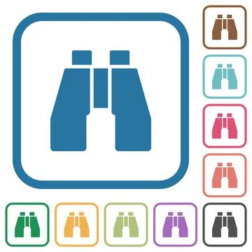 Binoculars simple icons Stockillustratie