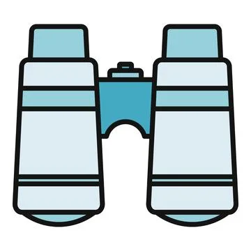 Binoculars tool for exploration, discovery, and vision Stock Illustration