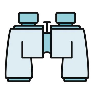 Binoculars tool for observing, exploring, and seeing Stock Illustration