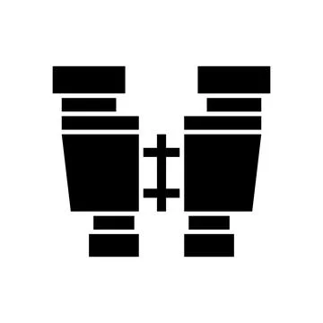 Binoculars vector icon, full black Ilustración de archivo