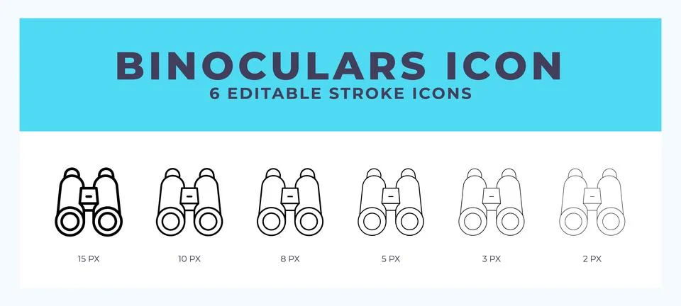 Binoculars vector icon for web and app. Editable stroke vector illustration Stock Illustration
