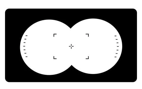Binoculars view icon. optical binocular aim sight symbol. telescope zoom Stock Illustration