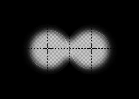 Binoculars view with measurement marks. Framework for military Stock Illustration