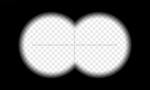 Binoculars view vector transparent circle lens Stock Illustration