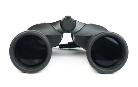 Binoculars white isolated Stock Photos