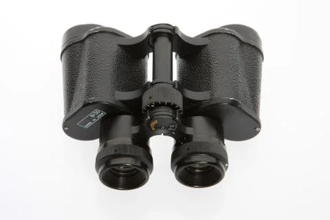Binoculars on white Stock Photos