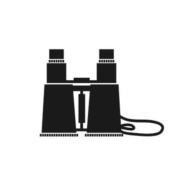 Binoculars zoom black flat web icon Illustrazione stock