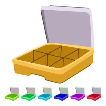 Bins craft organizer vector cartoon graphic Stock Illustration