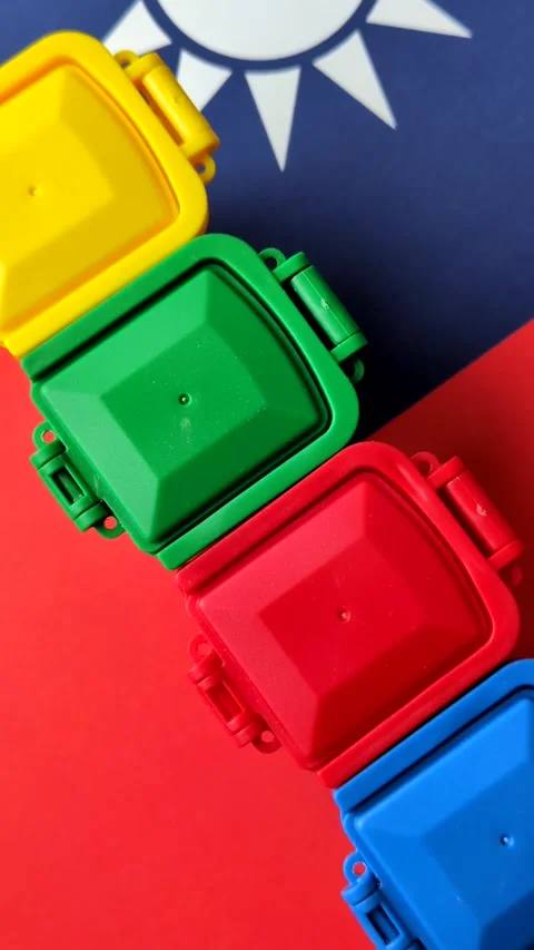 Bins for garbage, a conceptual background for selective and recycling waste disp Stock Footage 340477626