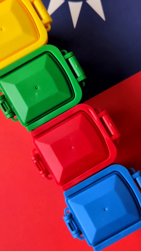 Bins for garbage, a conceptual background for selective and recycling waste disp Stock Footage 340477628