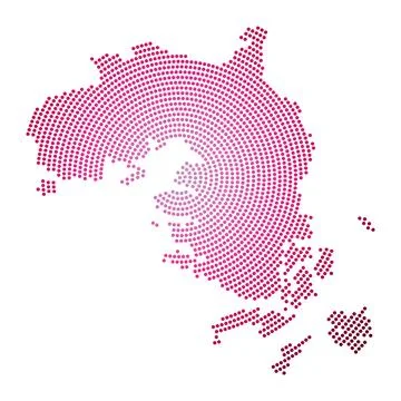 Bintan Island dotted map. Digital style shape of Bintan Island. Tech icon w.. Stock Illustration