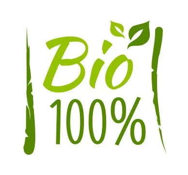Bio 100% sticker Stock Illustration